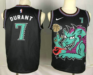 Men's Brooklyn Nets #7 Kevin Durant Black Dragon Nike Swingman Stitched NBA Jersey