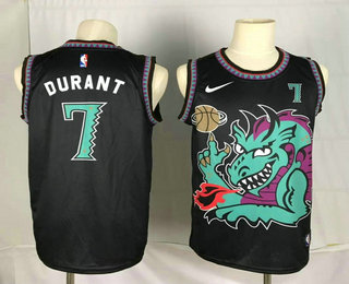 Men's Brooklyn Nets #7 Kevin Durant Black With Green Dragon Nike Swingman Stitched NBA Jersey