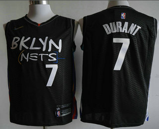 Men's Brooklyn Nets #7 Kevin Durant NEW Black 2021 City Edition Swingman Stitched NBA Jersey