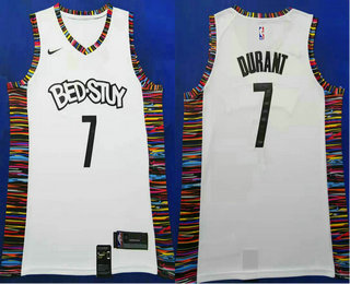 Men's Brooklyn Nets #7 Kevin Durant NEW White 2020 City Edition NBA Swingman Jersey