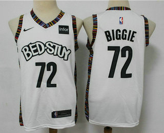 Men's Brooklyn Nets #72 Biggie NEW White 2021 City Edition NBA Swingman Jersey