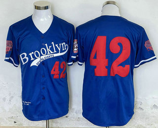 Men's Brooklyn Royal Giants #42 Jackie Robinson Blue Stitched Jersey