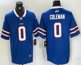 Men's Buffalo Bills #0 Keon Coleman Blue Vapor Untouchable Stitched Limited Jersey