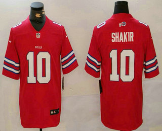 Men's Buffalo Bills #10 Khalil Shakir Red Vapor Stitched Limited Jersey