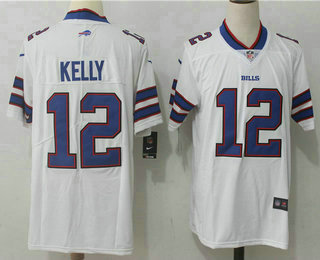 Men's Buffalo Bills #12 Jim Kelly White 2017 Vapor Untouchable Stitched NFL Nike Limited Jersey