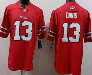 Men's Buffalo Bills #13 Gabriel Davis Limited Red Vapor Jersey