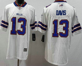 Men's Buffalo Bills #13 Gabriel Davis Limited White Vapor Jersey