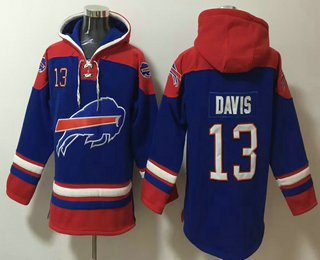 Men's Buffalo Bills #13 Gabriel Davis Royal Blue Ageless Must Have Lace Up Pullover Hoodie