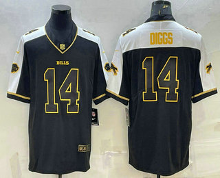 Men's Buffalo Bills #14 Stefon Diggs Black Gold Thanksgiving Vapor Untouchable Limited Stitched Jersey