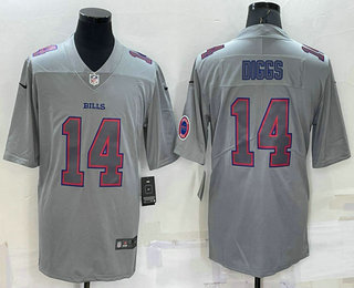 Men's Buffalo Bills #14 Stefon Diggs LOGO Grey Atmosphere Fashion Vapor Untouchable Stitched Limited Jersey