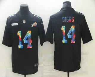 Men's Buffalo Bills #14 Stefon Diggs Multi Color Black 2020 NFL Crucial Catch Vapor Untouchable Nike Limited Jersey