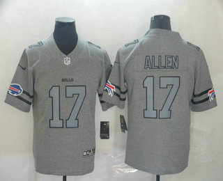 Men's Buffalo Bills #17 Josh Allen 2019 Gray Gridiron Vapor Untouchable Stitched NFL Nike Limited Jersey