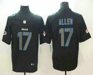 Men's Buffalo Bills #17 Josh Allen Black 2018 Fashion Impact Black Color Rush Stitched NFL Nike Limited Jersey