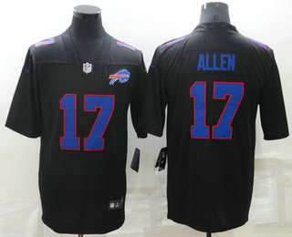 Men's Buffalo Bills #17 Josh Allen Black 2021 Shadow Vapor Untouchable Stitched Nike Limited Jersey