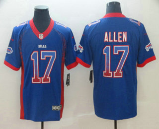 Men's Buffalo Bills #17 Josh Allen Blue 2018 Fashion Drift Color Rush Stitched NFL Nike Limited Jersey