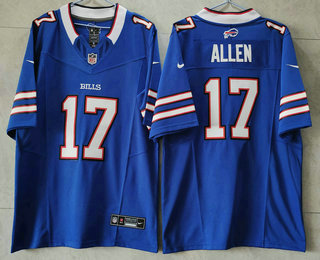 Men's Buffalo Bills #17 Josh Allen Blue 2023 FUSE Vapor Untouchable Limited Stitched Jersey