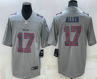 Men's Buffalo Bills #17 Josh Allen Grey Atmosphere Fashion 2022 Vapor Untouchable Stitched Limited Jersey