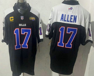 Men's Buffalo Bills #17 Josh Allen Limited Black Thanksgiving FUSE Vapor Jersey