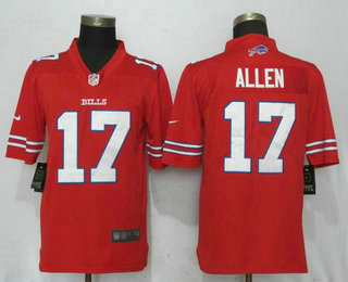 Men's Buffalo Bills #17 Josh Allen Red 2018 Color Rush Stitched NFL Nike Limited Jersey