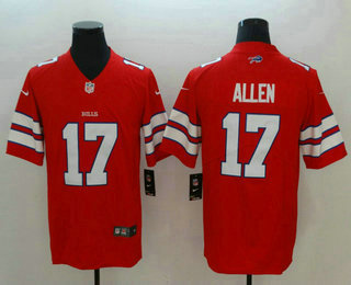 Men's Buffalo Bills #17 Josh Allen Red 2018 Vapor Untouchable Stitched NFL Nike Limited Jersey