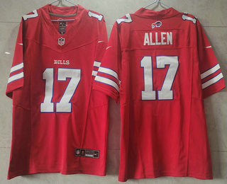 Men's Buffalo Bills #17 Josh Allen Red 2023 FUSE Vapor Untouchable Limited Stitched Jersey