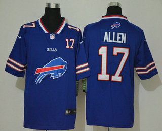 Men's Buffalo Bills #17 Josh Allen Royal Blue 2020 Big Logo Number Vapor Untouchable Stitched NFL Nike Fashion Limited Jersey