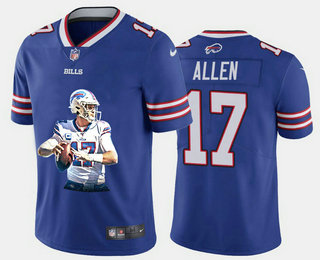 Men's Buffalo Bills #17 Josh Allen Royal Blue Player Portrait Edition 2020 Vapor Untouchable Stitched NFL Nike Limited Jersey 2