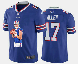 Men's Buffalo Bills #17 Josh Allen Royal Blue Player Portrait Edition 2020 Vapor Untouchable Stitched NFL Nike Limited Jersey