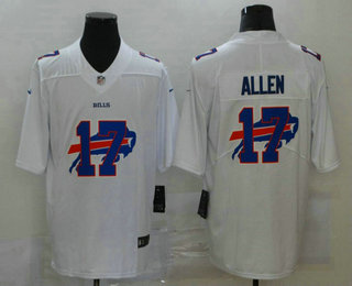 Men's Buffalo Bills #17 Josh Allen White 2020 Shadow Logo Vapor Untouchable Stitched NFL Nike Limited Jersey