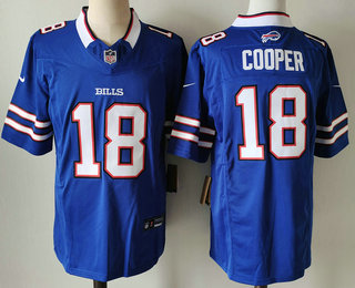 Men's Buffalo Bills #18 Amari Cooper Blue FUSE Vapor Limited Stitched Jersey