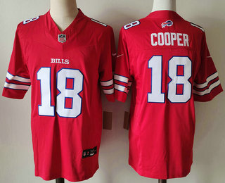 Men's Buffalo Bills #18 Amari Cooper Red FUSE Vapor Limited Stitched Jersey