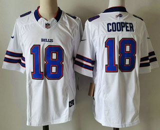 Men's Buffalo Bills #18 Amari Cooper White FUSE Vapor Limited Stitched Jersey