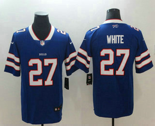 Men's Buffalo Bills #27 Duke Williams White Royal Blue Team Color 2017 Vapor Untouchable Stitched NFL Nike Limited Jersey