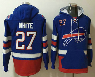 Men's Buffalo Bills #27 Tre'Davious White NEW Blue Pocket Stitched NFL Pullover Hoodie