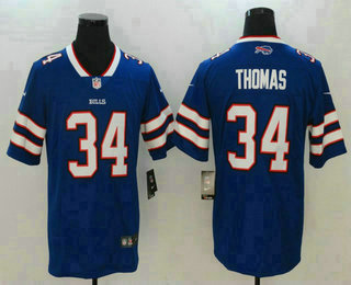 Men's Buffalo Bills #34 Thurman Thomas Royal Blue 2017 Vapor Untouchable Stitched NFL Nike Limited Jersey