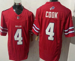 Men's Buffalo Bills #4 James Cook Limited Red FUSE Vapor Jersey