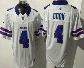 Men's Buffalo Bills #4 James Cook Limited White FUSE Vapor Jersey