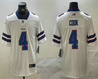 Men's Buffalo Bills #4 James Cook White 2022 Vapor Untouchable Stitched Limited Jersey