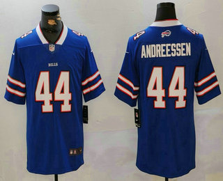 Men's Buffalo Bills #44 Joe Andreessen Blue Vapor Stitched Limited Jersey