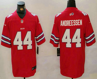 Men's Buffalo Bills #44 Joe Andreessen Red Vapor Stitched Limited Jersey