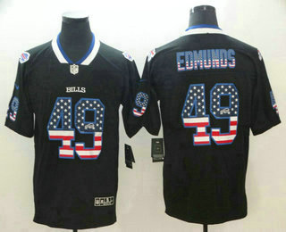 Men's Buffalo Bills #49 Tremaine Edmunds 2018 USA Flag Fashion Black Color Rush Stitched Nike Limited Jersey