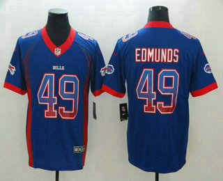 Men's Buffalo Bills #49 Tremaine Edmunds Blue 2018 Fashion Drift Color Rush Stitched NFL Nike Limited Jersey