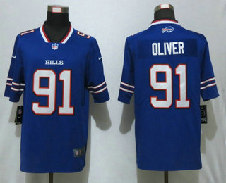 Men's Buffalo Bills #91 Ed Oliver Royal Blue 2017 Vapor Untouchable Stitched NFL Nike Limited Jersey