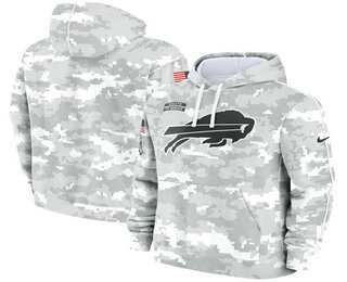 Men's Buffalo Bills 2024 Camo Salute to Service Club Fleece Pullover Hoodie