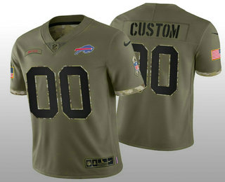 Men's Buffalo Bills ACTIVE PLAYER Custom Olive 2022 Salute To Service Limited Stitched Jersey