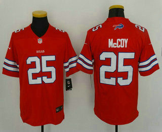 Men's Buffalo Bills Rush #25 LeSean McCoy Red 2016 Color Rush Stitched NFL Nike Limited Jersey