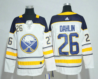 Men's Buffalo Sabres #26 Rasmus Dahlin White Away Adidas Stitched NHL Jersey