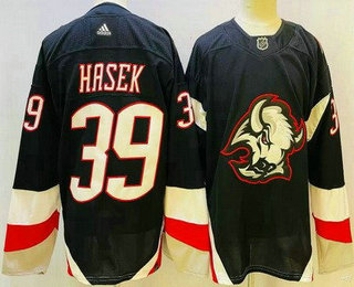 Men's Buffalo Sabres #39 Dominik Hasek Black Alternate Authentic Jersey