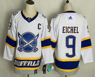 Men's Buffalo Sabres #9 Jack Eichel White 2021 Retro Stitched NHL Jersey