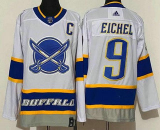 Men's Buffalo Sabres #9 Jack Eichel White 2021 Reverse Retro Stitched NHL Jersey